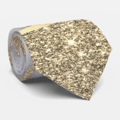 Elegant stijlvol goud Glitter Shiny White Marble Stropdas (Opgerold)