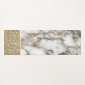 Elegant stijlvol goud Glitter Shiny White Marble Yogamat (Achterkant (horizontaal))