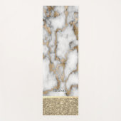 Elegant stijlvol goud Glitter Shiny White Marble Yogamat (Voorkant)