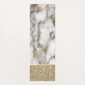 Elegant stijlvol goud Glitter Shiny White Marble Yogamat (Achterkant)