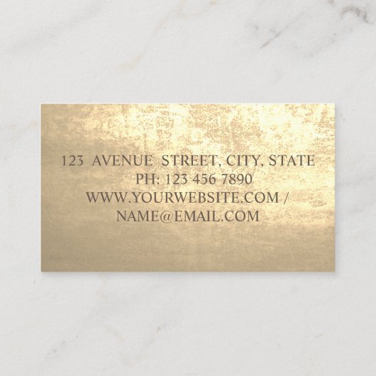 Elegant stijlvol goud, kant-en-omhulsel Silhouette Visitekaartje (Achterkant)