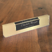 Elegant stijlvol goud naambordje (Zijkant)