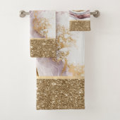 Elegant Stijlvol Goud Roze Marmer Bad Handdoek (Insitu)
