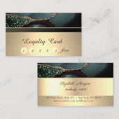 Elegant Stijlvol, Goud, Smaragdgroen Klantenkaartje (Voorkant / Achterkant)