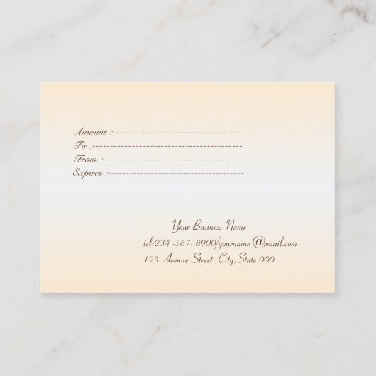 Elegant stijlvol goud, zwart, diamanten kortingskaartje (Achterkant)