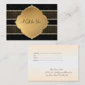 Elegant stijlvol goud, zwart, diamanten kortingskaartje (Voorkant / Achterkant)