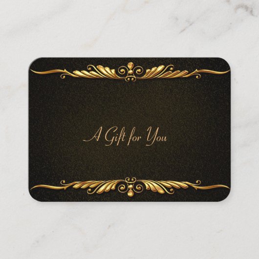 Elegant stijlvol goud, zwart kortingskaartje (Voorkant)