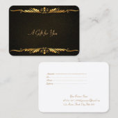 Elegant stijlvol goud, zwart kortingskaartje (Voorkant / Achterkant)