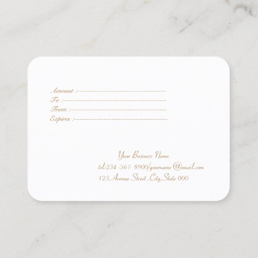 Elegant stijlvol goud, zwart kortingskaartje (Achterkant)