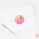 Elegant stijlvol  goudanananasje make-up ronde sticker (Envelop)