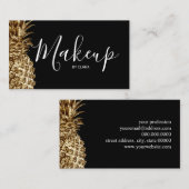 Elegant stijlvol  goudanananasje make-up visitekaartje (Voorkant / Achterkant)