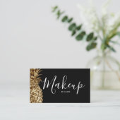 Elegant stijlvol  goudanananasje make-up visitekaartje (Staand voorkant)
