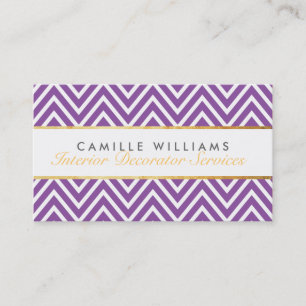 ELEGANT stijlvol gouden chevron patroon violet paa Visitekaartje