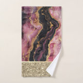 Elegant Stijlvol Gouden Glitter Zwart Bourgogne Ma Bad Handdoek (Handdoek)