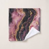 Elegant Stijlvol Gouden Glitter Zwart Bourgogne Ma Bad Handdoek (Wasdoekje)