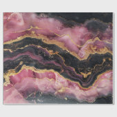 Elegant Stijlvol Gouden Glitter Zwart Bourgogne Ma Cadeaupapier (Vlak)