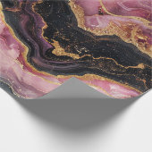 Elegant Stijlvol Gouden Glitter Zwart Bourgogne Ma Cadeaupapier (Hoek)