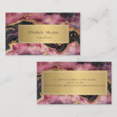 Elegant Stijlvol Gouden Glitter Zwart Bourgogne Ma Visitekaartje (Voorkant / Achterkant)