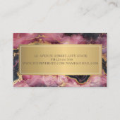 Elegant Stijlvol Gouden Glitter Zwart Bourgogne Ma Visitekaartje (Achterkant)