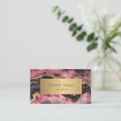 Elegant Stijlvol Gouden Glitter Zwart Bourgogne Ma Visitekaartje (Staand voorkant)