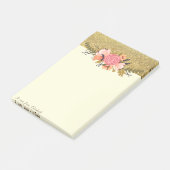 Elegant Stijlvol, Gouden Glitters, Bloemen Post-it® Notes (Schuin)