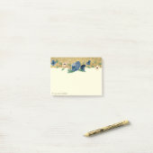Elegant Stijlvol, Gouden Glitters, Bloemmotief Post-it® Notes (Op bureau)