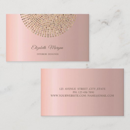 Elegant stijlvol, gouden Stippen Visitekaartje (Voorkant / Achterkant)