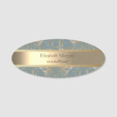 Elegant stijlvol gouden streep  Damask Naamplaatje (Voorkant)