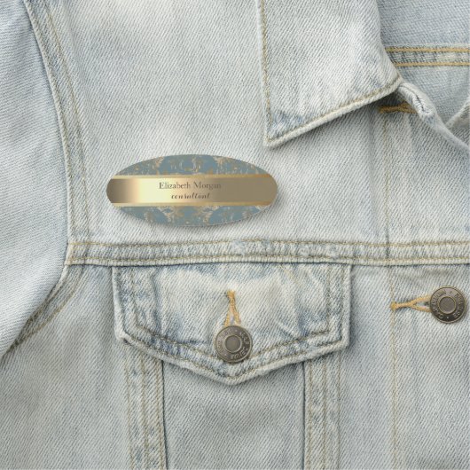 Elegant stijlvol gouden streep  Damask Naamplaatje (In situ)