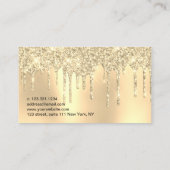 Elegant stijlvol goudglitter druppelt notaris visitekaartje (Achterkant)