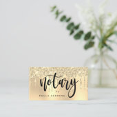 Elegant stijlvol goudglitter druppelt notaris visitekaartje (Staand voorkant)