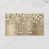 Elegant stijlvol goudglitter make-up en haar visitekaartje (Voorkant)