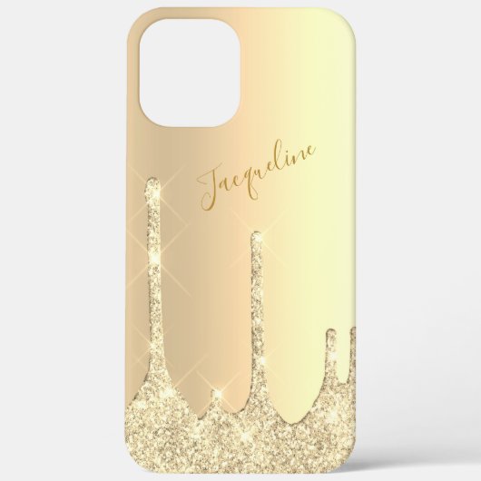 Elegant stijlvol goudglitterdruppels Case-Mate iPhone case (Achterkant)