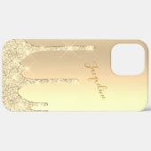 Elegant stijlvol goudglitterdruppels Case-Mate iPhone case (Achterkant / Rechts)
