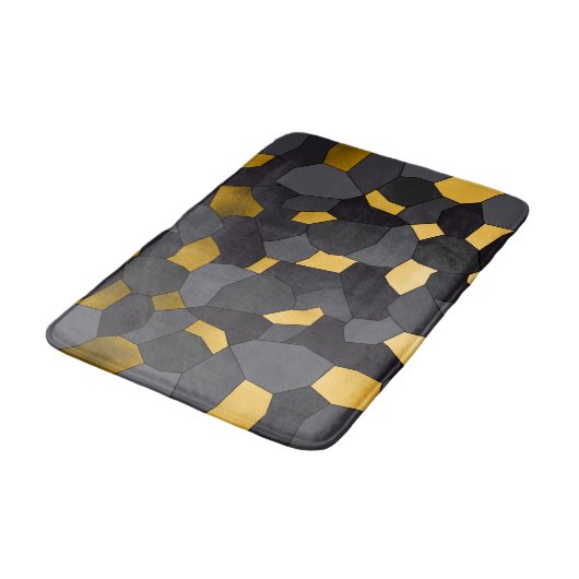 Elegant stijlvol goudgrijs en zwart mozaïek badmat (Gekanteld)