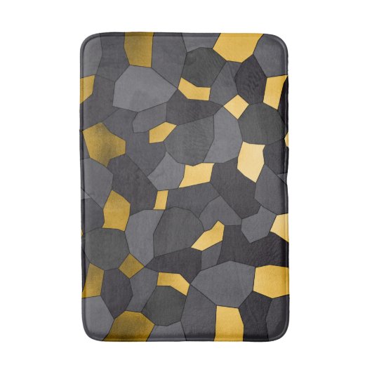 Elegant stijlvol goudgrijs en zwart mozaïek badmat (Voorkant Verticaal)