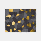 Elegant stijlvol goudgrijs en zwart mozaïek fleece deken (Voorkant (Horizontaal))