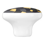 Elegant stijlvol goudgrijs en zwart mozaïek keramische knop (Zijkant)