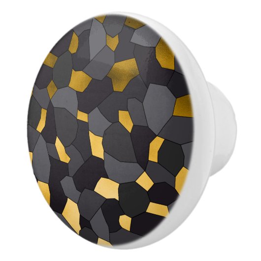 Elegant stijlvol goudgrijs en zwart mozaïek keramische knop (Rechts)