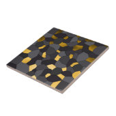 Elegant stijlvol goudgrijs en zwart mozaïek tegeltje (Zijkant)