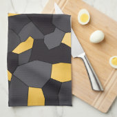 Elegant stijlvol goudgrijs en zwart mozaïek theedoek (Quarter Fold)