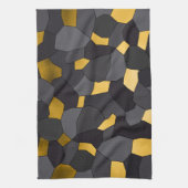 Elegant stijlvol goudgrijs en zwart mozaïek theedoek (Verticaal)