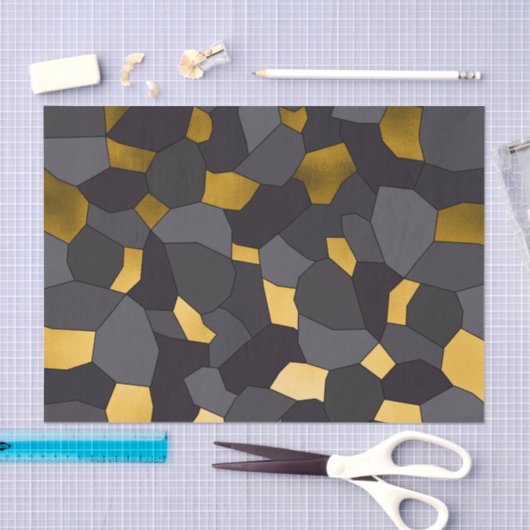 Elegant stijlvol goudgrijs en zwart mozaïek tissuepapier (Craft)