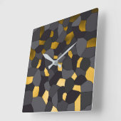 Elegant stijlvol goudgrijs en zwart mozaïek vierkante klok (Hoek)