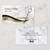 Elegant stijlvol goudschaar visitekaartje (Voorkant / Achterkant)