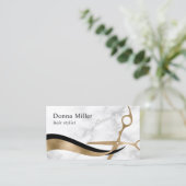 Elegant stijlvol goudschaar visitekaartje (Staand voorkant)