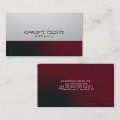 Elegant stijlvol grijs rood kunstwerk Professional Visitekaartje (Voorkant / Achterkant)