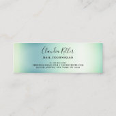 Elegant, stijlvol, groen gekleurd glitter druppelt mini visitekaartje (Achterkant)