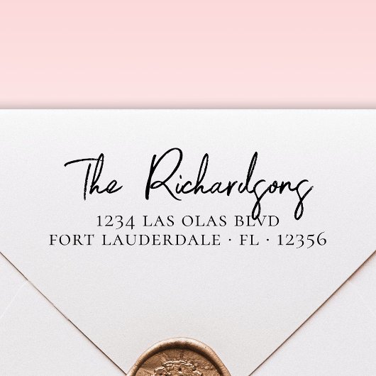 Elegant Stijlvol Handtekening Familie Retouradres Zelfinktende Stempel