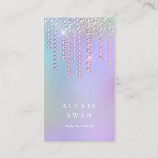 Elegant stijlvol holografisch diamant, make-up kun visitekaartje (Voorkant)